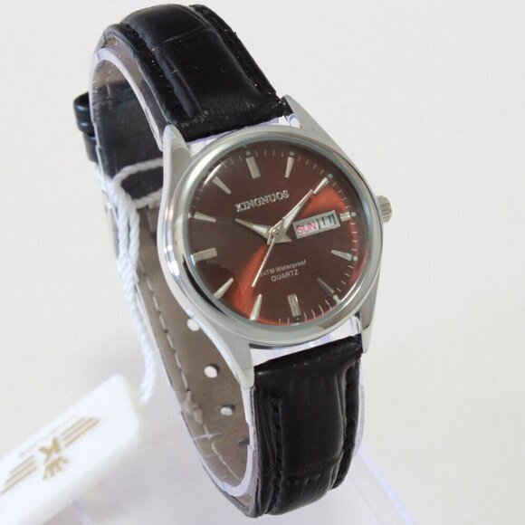 Women\'s Contemporary Dress Watch Silver With Black Strap 28mm main image 6